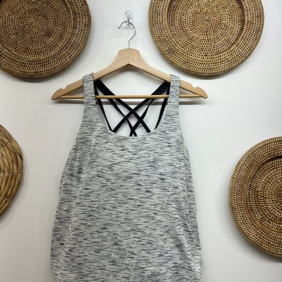 Lululemon Gray Draped Strappy Free To Be Serene Tank Top Yoga Activewear 6 - Picture 3 of 5